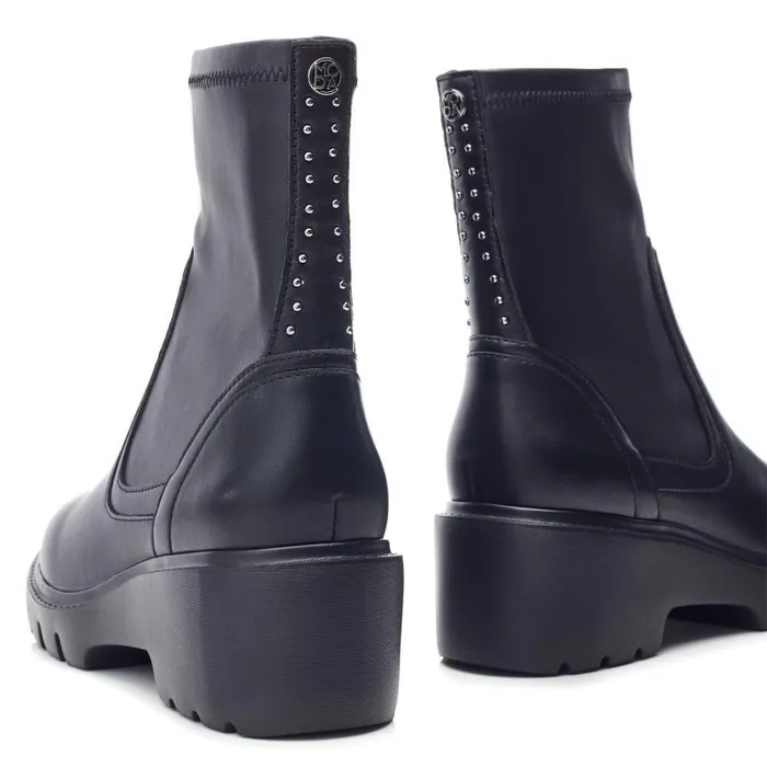 Women Moda In Pelle Chunky Boots Arvert Black Porvair