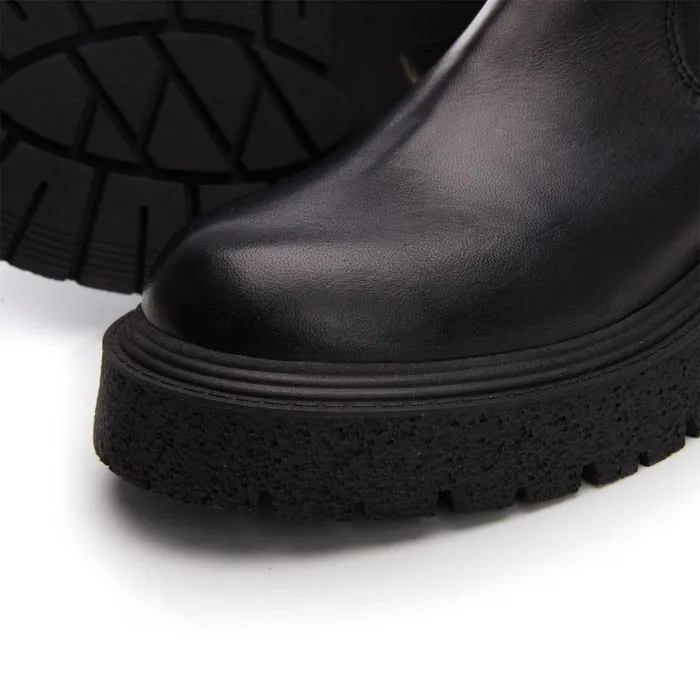 Women Moda In Pelle Chunky Boots Bsoleful BEnvy Black Leather