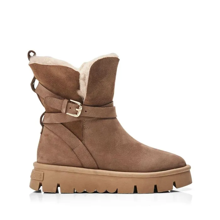 Women Moda In Pelle Chunky Boots Cassa Tan Leather