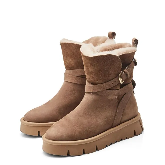 Women Moda In Pelle Chunky Boots Cassa Tan Leather