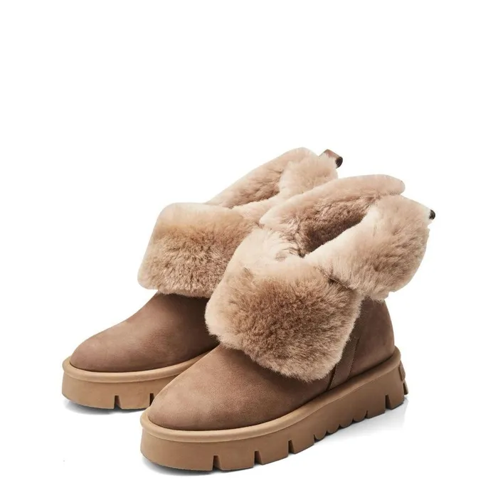 Women Moda In Pelle Chunky Boots Cassa Tan Leather