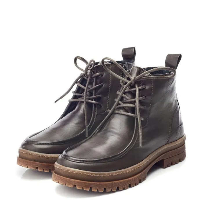 Women Moda In Pelle Chunky Boots Shoon Sh Orchid Olive Leather