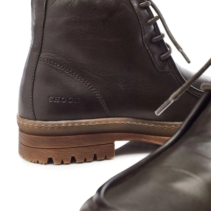 Women Moda In Pelle Chunky Boots Shoon Sh Orchid Olive Leather