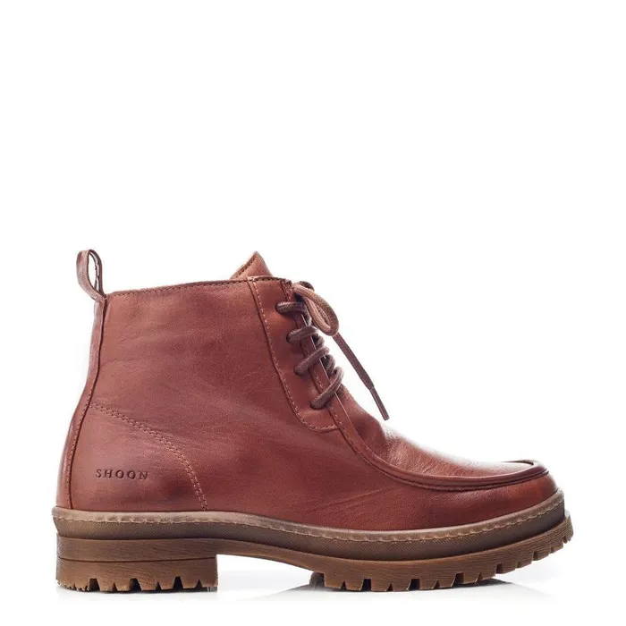 Women Moda In Pelle Chunky Boots Shoon Sh Orchid Tan Leather