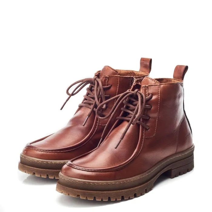 Women Moda In Pelle Chunky Boots Shoon Sh Orchid Tan Leather