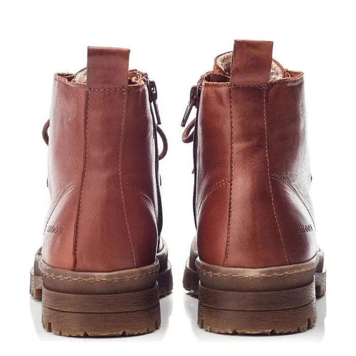 Women Moda In Pelle Chunky Boots Shoon Sh Orchid Tan Leather