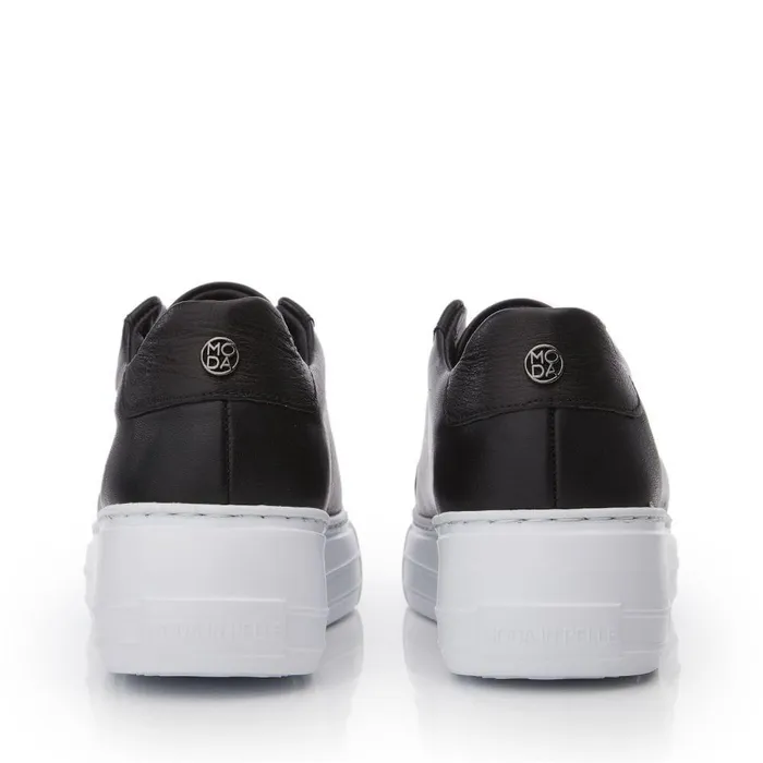 Women Moda In Pelle Chunky Trainers Alber Black Leather