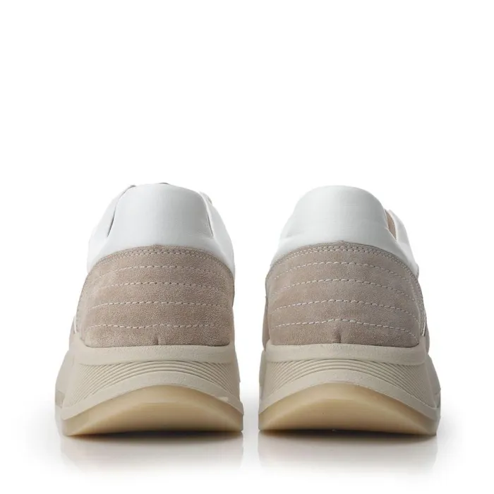 Women Moda In Pelle Chunky Trainers Shoon Sh Adaggio White Leather