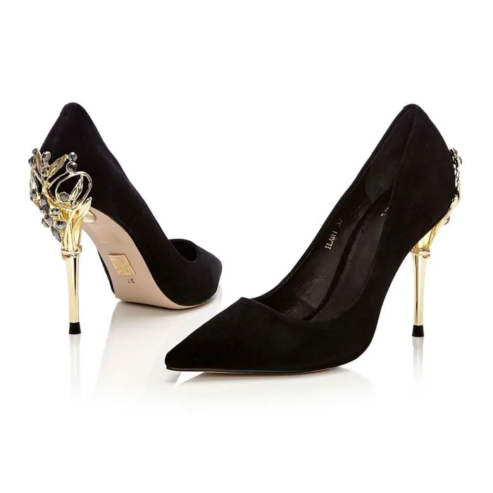 Women Moda In Pelle Court Shoes Illari Black Suede