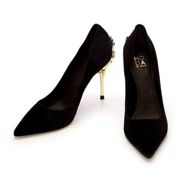 Women Moda In Pelle Court Shoes Illari Black Suede