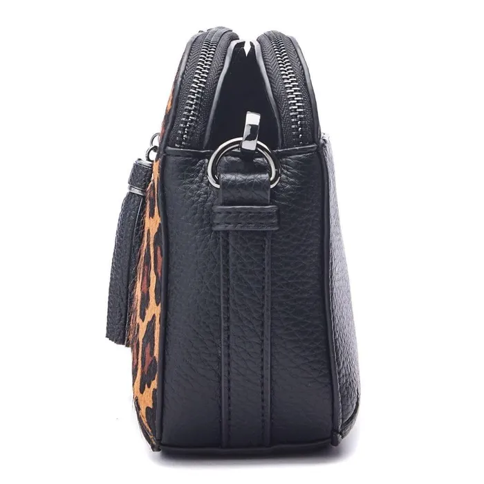 Women Moda In Pelle Crossbody Bags Aubree Bag Dark Leopard Porvair