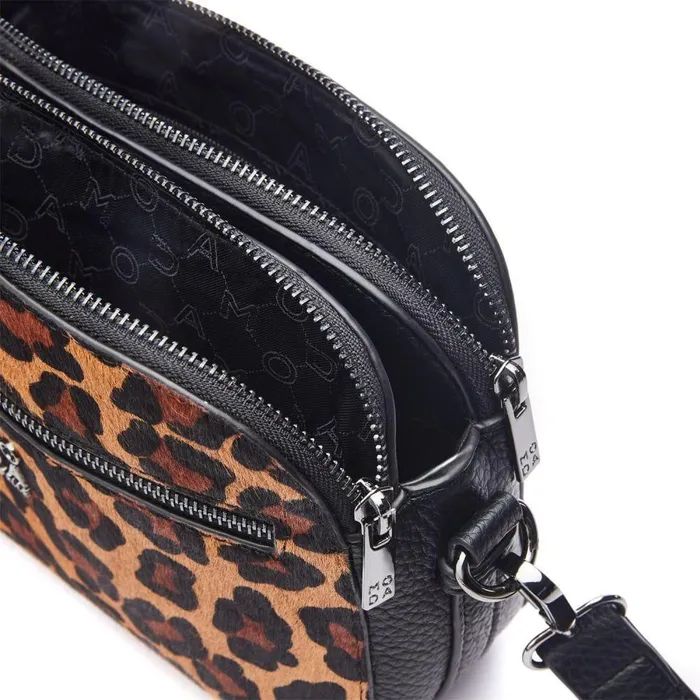 Women Moda In Pelle Crossbody Bags Aubree Bag Dark Leopard Porvair