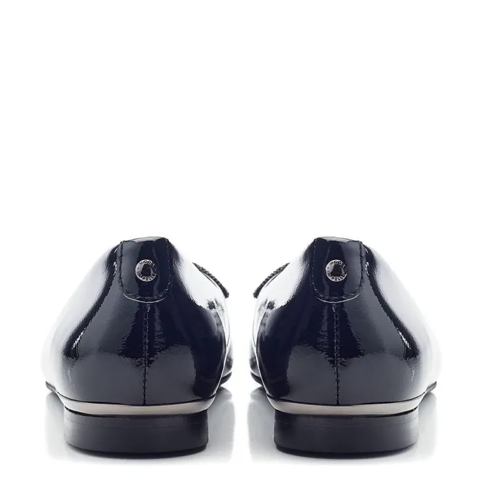 Women Moda In Pelle Flat And Ballerina Shoes Hermionee Black Patent Leather