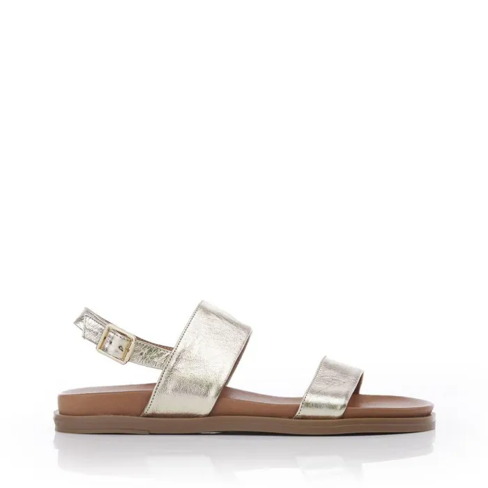 Women Moda In Pelle Flatform Sandals Bsoleful BJune Gold Leather
