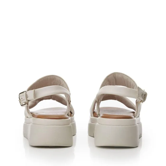 Women Moda In Pelle Flatform Sandals Netty Off White Leather
