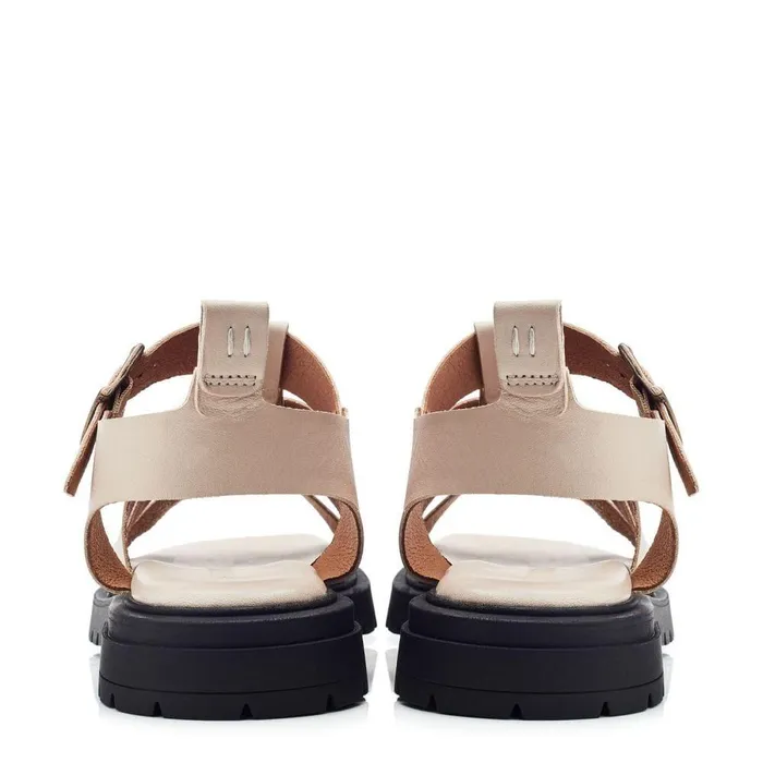 Women Moda In Pelle Flatform Sandals Shoon Sh Inshore Off White Leather