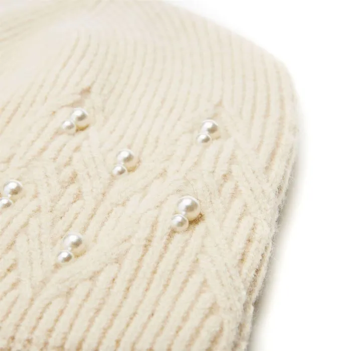 Women Moda In Pelle Hats Promysegiftset Cream Textile
