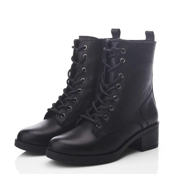 Women Moda In Pelle Heeled And Wedge Boots Calia Black Leather Women Moda In Pelle Heeled And Wedge Boots Calia Black Leather