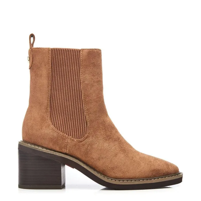 Women Moda In Pelle Heeled And Wedge Boots Calliope Tan Alcantara