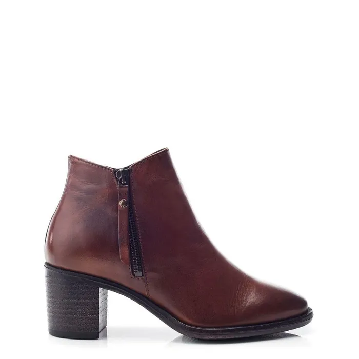 Women Moda In Pelle Heeled And Wedge Boots Orpie Tan Leather