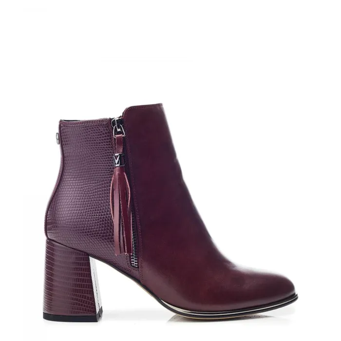 Women Moda In Pelle Heeled And Wedge Boots Pypa Burgundy Porvair