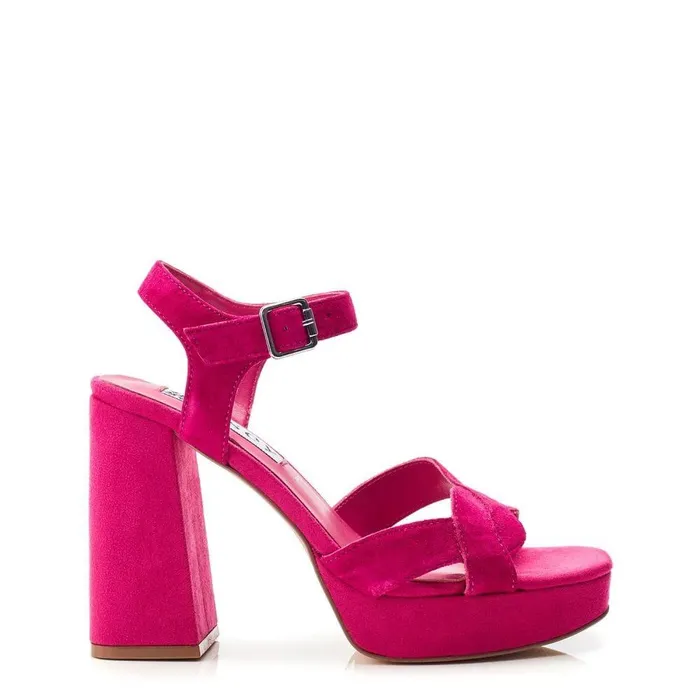 Women Moda In Pelle Heeled Sandals Bsoleful BFunsi Fuschia Suede