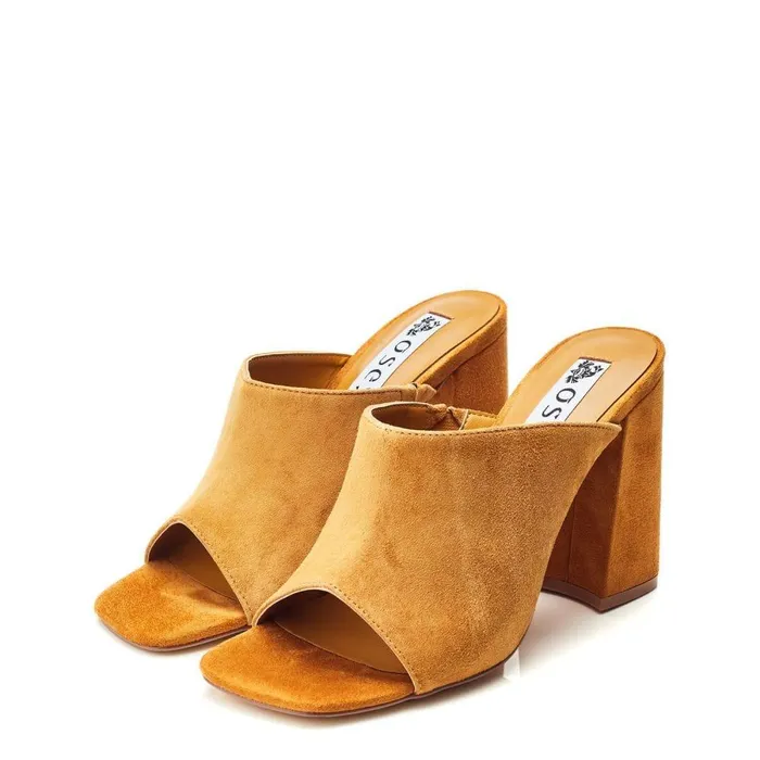 Women Moda In Pelle Heeled Sandals Bsoleful BLoki Tan Suede