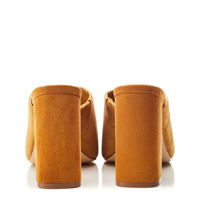 Women Moda In Pelle Heeled Sandals Bsoleful BLoki Tan Suede