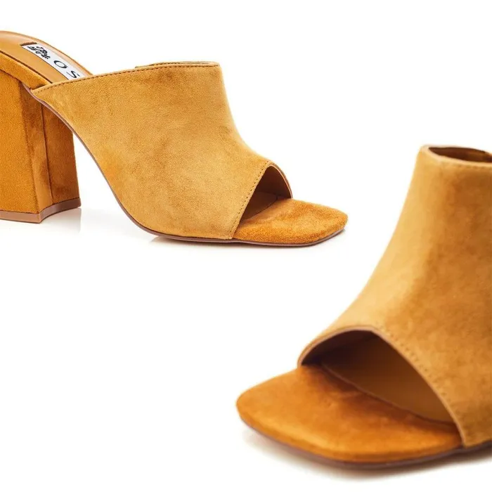 Women Moda In Pelle Heeled Sandals Bsoleful BLoki Tan Suede