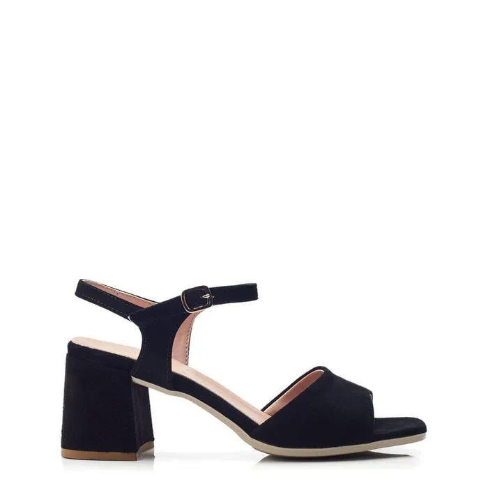 Women Moda In Pelle Heeled Sandals Bsoleful BMiresca Black Suede