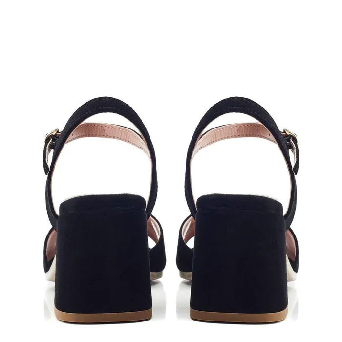 Women Moda In Pelle Heeled Sandals Bsoleful BMiresca Black Suede