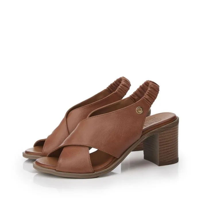 Women Moda In Pelle Heeled Sandals Lasandra Tan Leather Women Moda In Pelle Heeled Sandals Lasandra Tan Leather