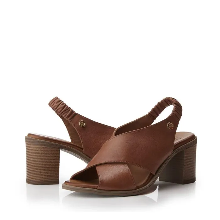 Women Moda In Pelle Heeled Sandals Lasandra Tan Leather Women Moda In Pelle Heeled Sandals Lasandra Tan Leather
