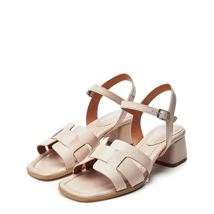 Women Moda In Pelle Heeled Sandals Mariie Off White Leather
