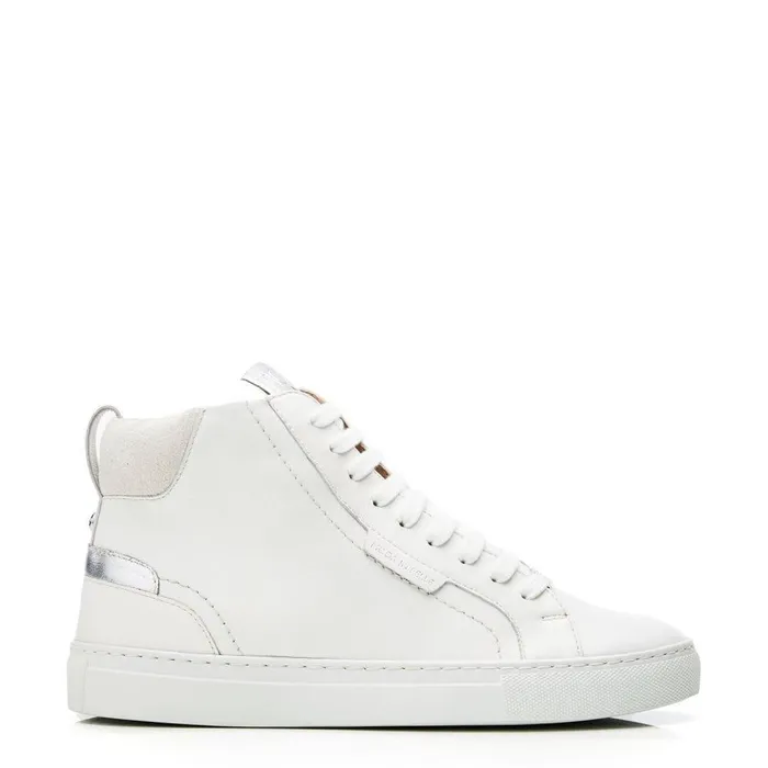 Women Moda In Pelle HighTop Trainers Aya White Nappa