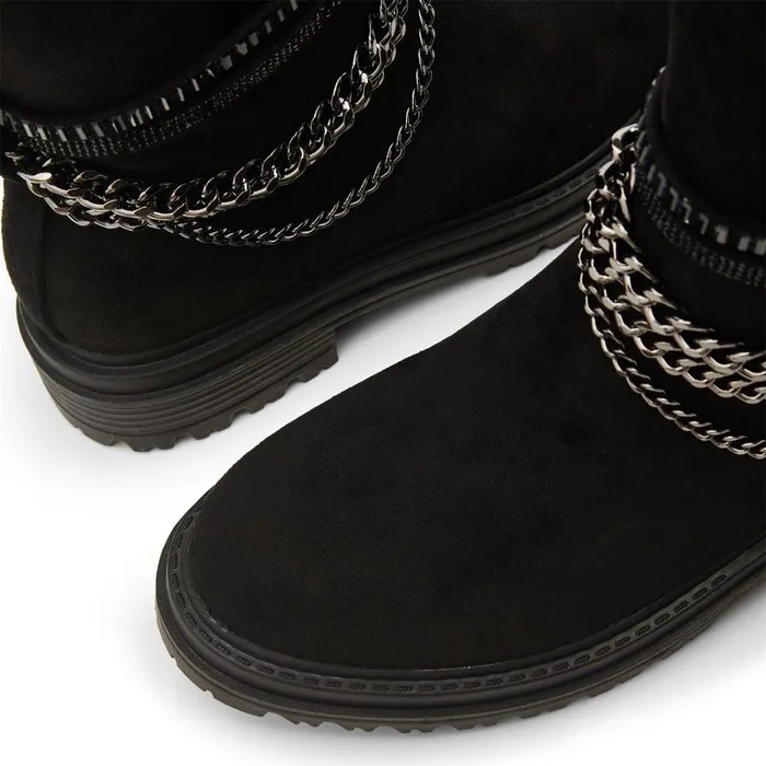 Women Moda In Pelle Knee High Boots Litzy Black Alcantara