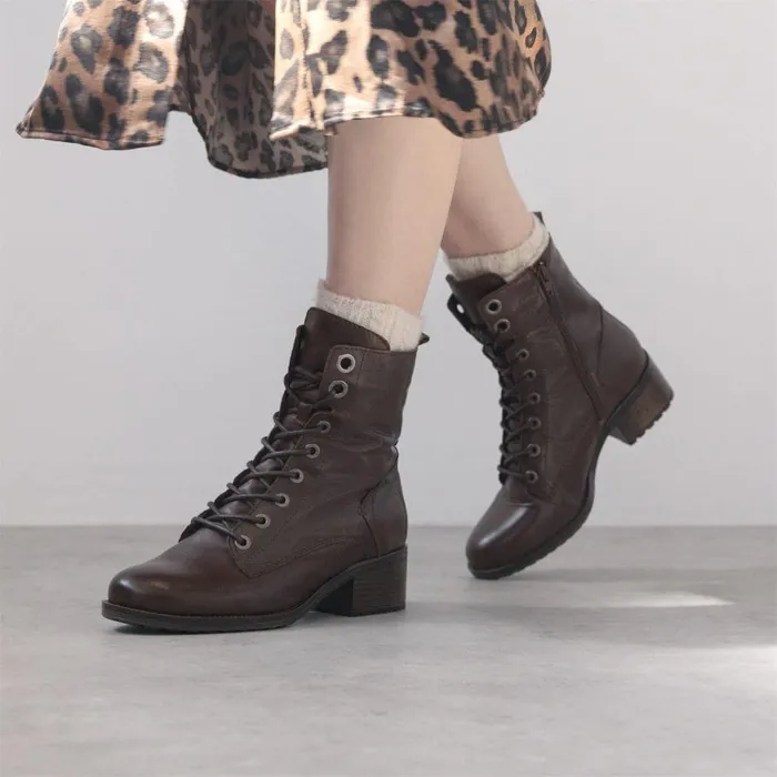 Women Moda In Pelle MidCalf Boots Bezzie Dark Brown Leather