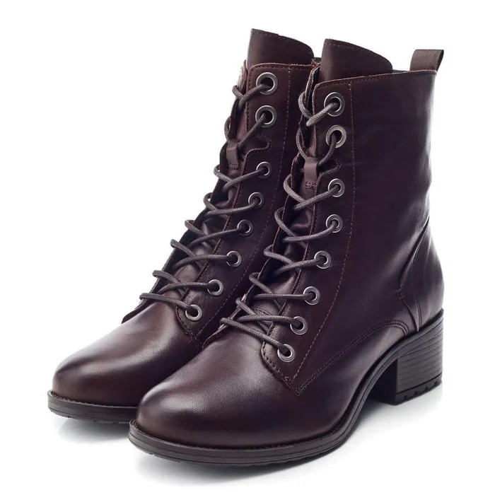 Women Moda In Pelle MidCalf Boots Bezzie Dark Brown Leather