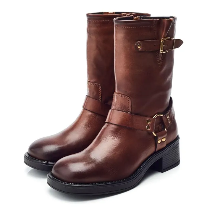 Women Moda In Pelle MidCalf Boots Brecken Tan Leather