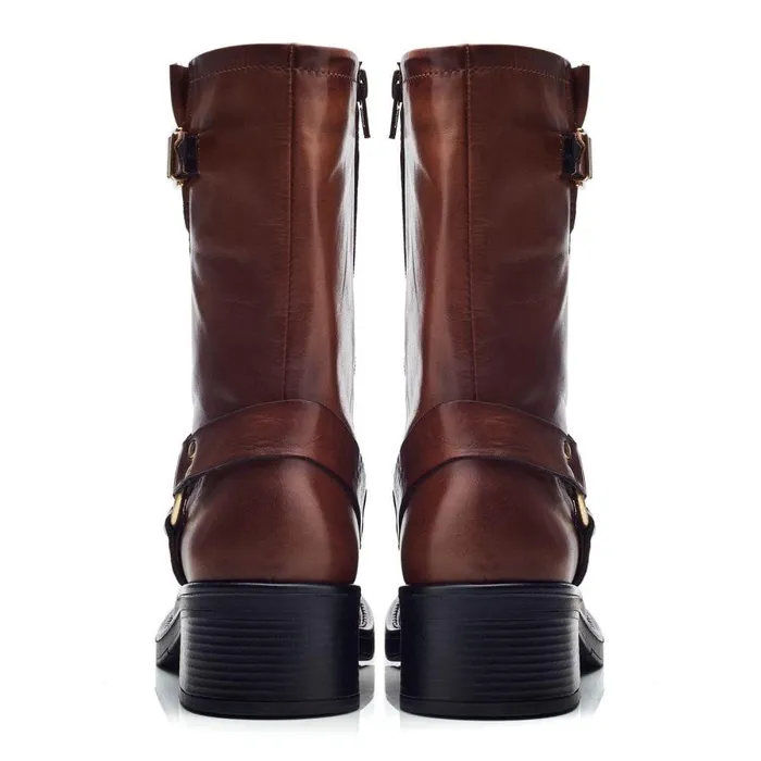Women Moda In Pelle MidCalf Boots Brecken Tan Leather