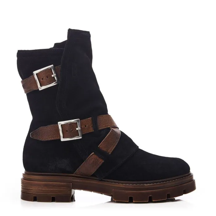 Women Moda In Pelle MidCalf Boots Briona Black Suede