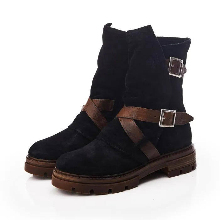 Women Moda In Pelle MidCalf Boots Briona Black Suede