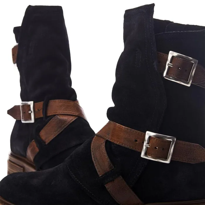 Women Moda In Pelle MidCalf Boots Briona Black Suede