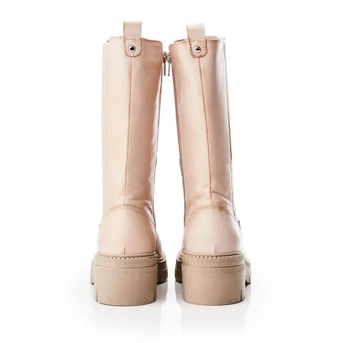 Women Moda In Pelle MidCalf Boots Giellen Cream Leather