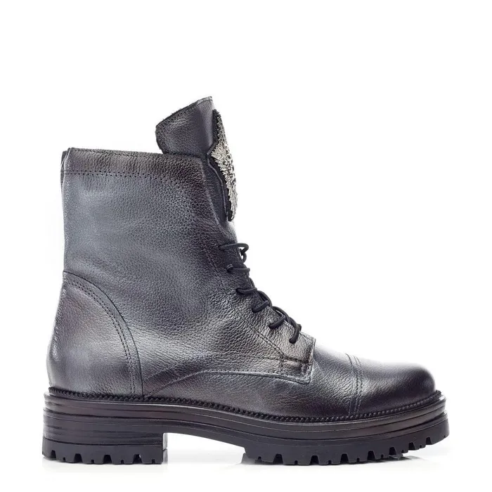 Women Moda In Pelle MidCalf Boots Oakleigh Dark Pewter Leather