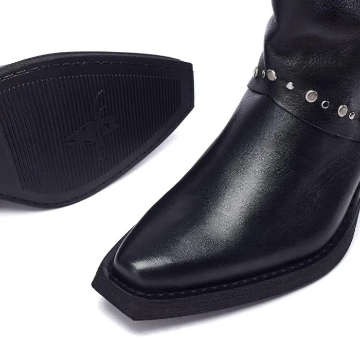 Women Moda In Pelle MidCalf Boots Oggio Black Leather