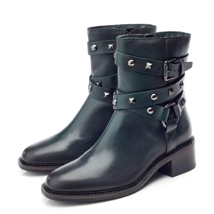 Women Moda In Pelle MidCalf Boots Orsun Green Leather