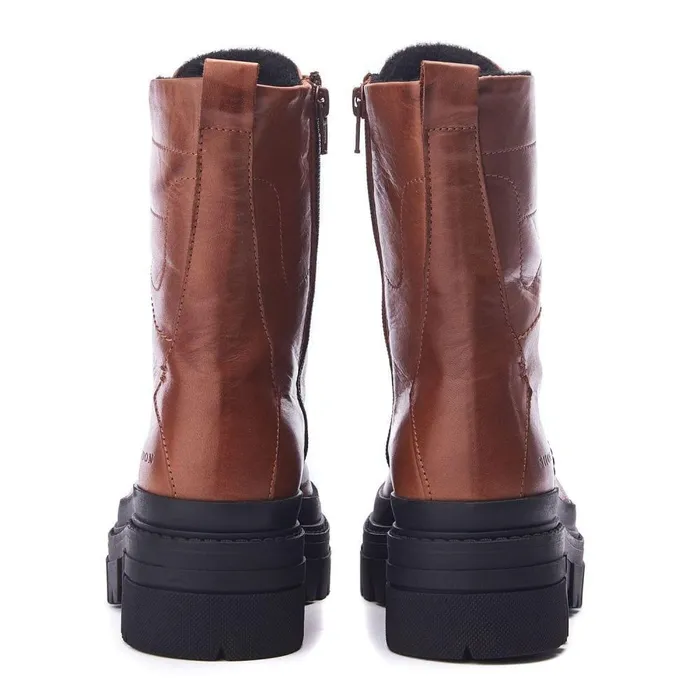 Women Moda In Pelle MidCalf Boots Shoon Sh Ocker Tan Leather
