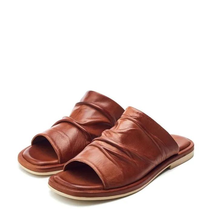 Women Moda In Pelle Mule Sandals Shoon Sh Islay Tan Leather