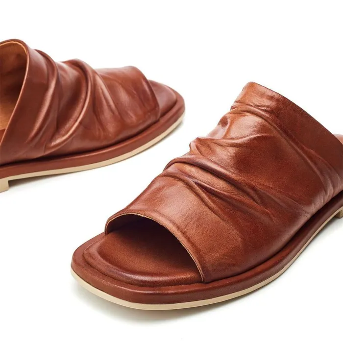 Women Moda In Pelle Mule Sandals Shoon Sh Islay Tan Leather